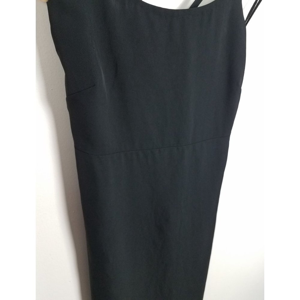 Everlane Women's Sz. 00 Black The Japanese GoWeave Cross-Back Slip Dress NWT - Picture 4 of 8